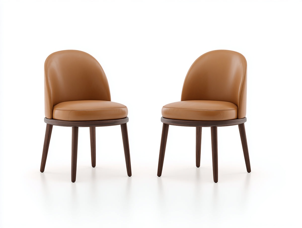 Esszimmerstühle gepolstert 56x60x86 cm - Braun-Dunkelbraun - modernes Design mit geschwungener Rückenlehne