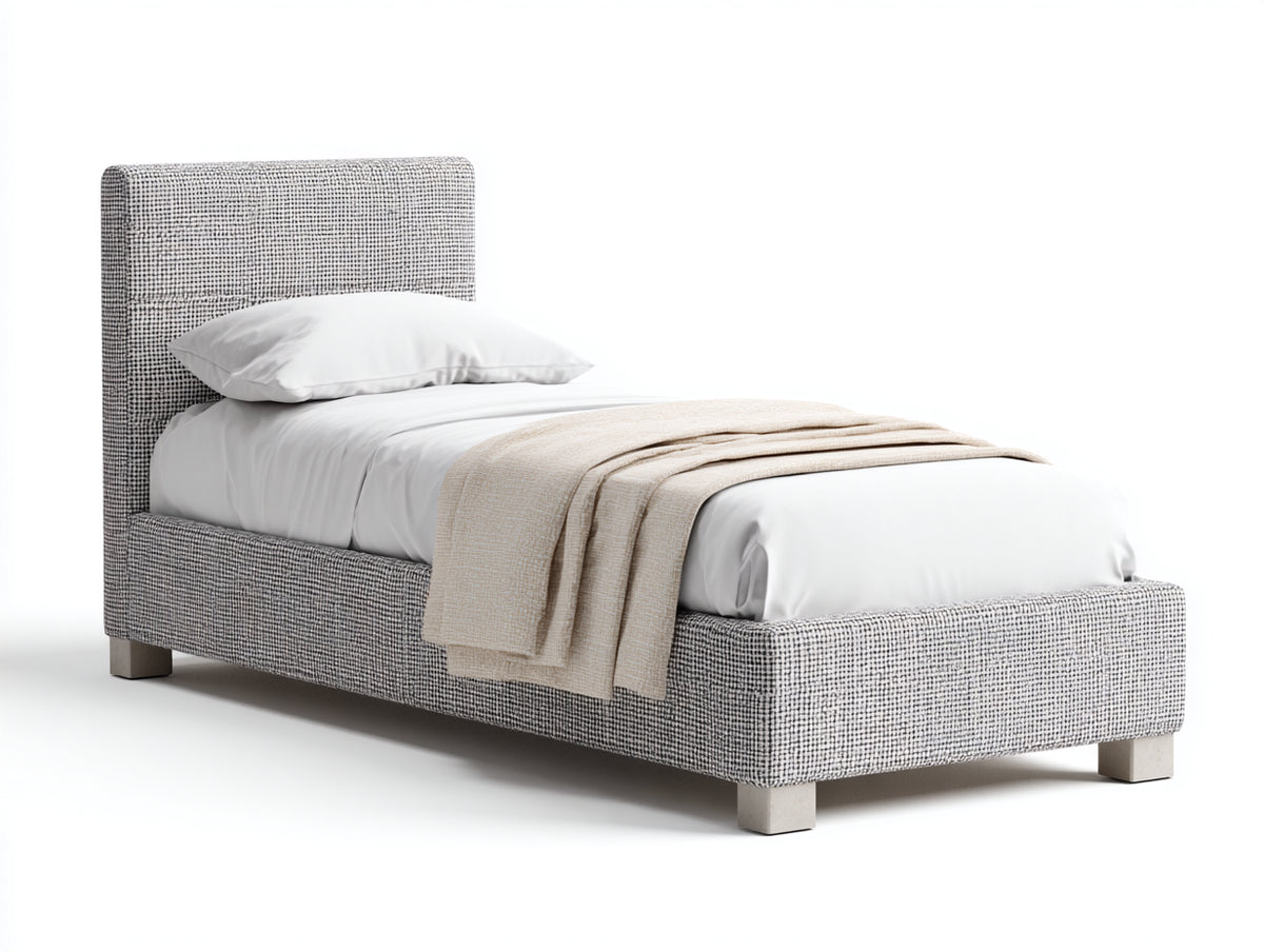 Einzelbett Polsterbett 215x110x105 cm - Grau - modernes Design