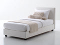 Einzelbett Kunstleder gepolstert 210x100x110 cm - Weiß - Modernes Bett mit gepolstertem Kopfteil