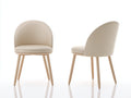 Esszimmerstühle gepolstert 55x59x84 cm - Beige-Natur - modernes Design mit runder Rückenlehne