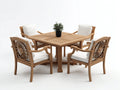 Garten Essgarnituren 5-teilig Holz 120x120x75 cm - Naturholz-Weiß - klassisches Design