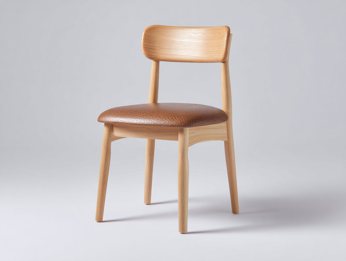 Esszimmerstühle Holz und Kunstleder 50x54x82 cm - Naturbraun - Gepolsterter Esszimmerstuhl im modernen Design