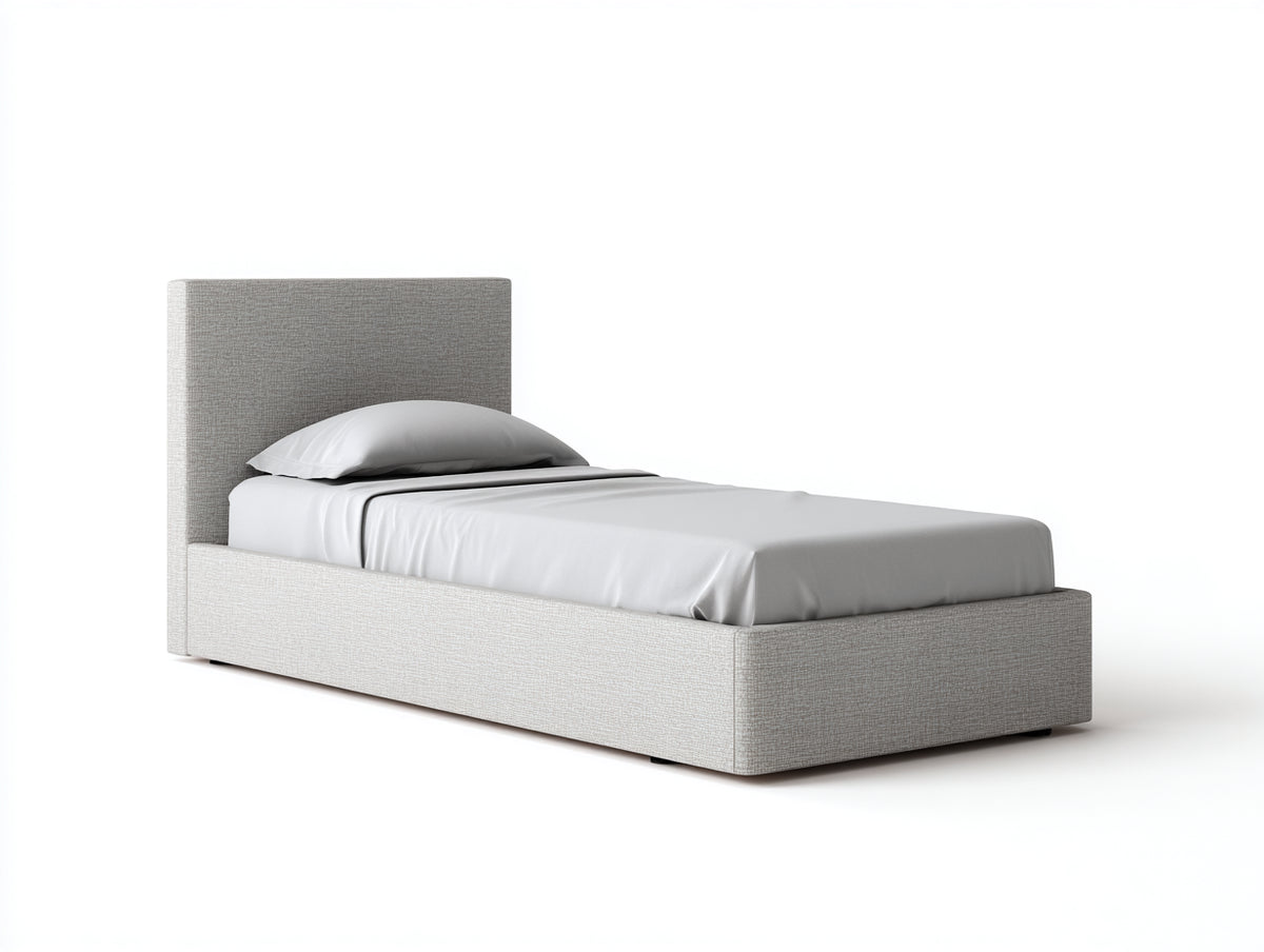 Einzelbett Polsterbett 215x110x105 cm - Hellgrau - modernes Design