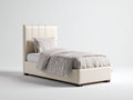 Einzelbett Polsterbett 215x110x115 cm - Beige - modernes Design