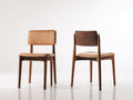 Esszimmerstühle Holz und Kunstleder 52x56x83 cm - Dunkelbraun und Cognacbraun - 2er Set im modernen Design